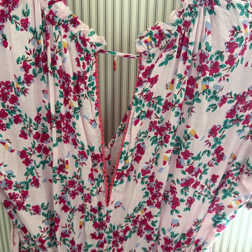 Poupette St. Barth light pink floral dress, small - Picture 5 of 11